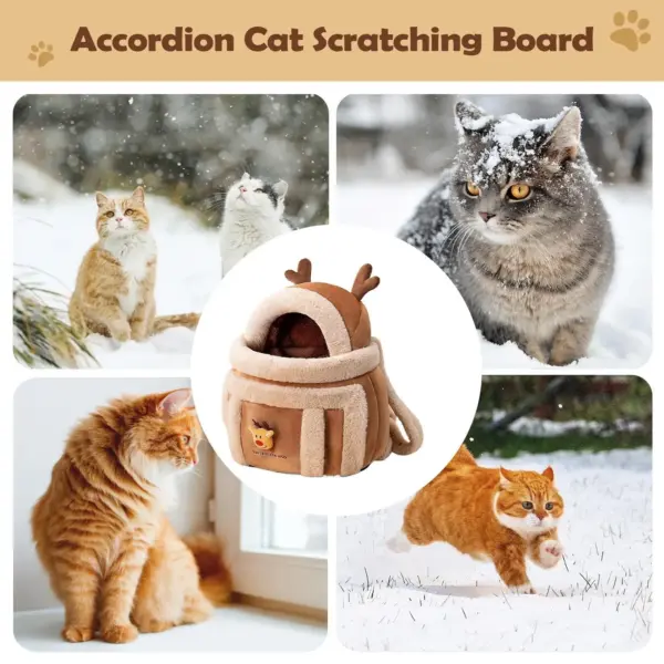 Cat Carrying Bag Pet Plush Elk Shape Backpack Winter Puppy Outgoing Backpack For Travel Hiking Outdoor Camping Indoor