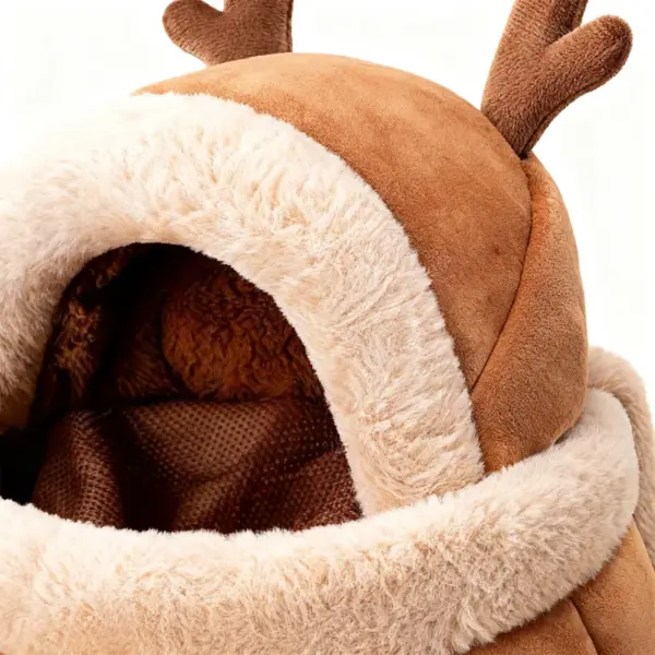 Cat Carrying Bag Pet Plush Elk Shape Backpack Winter Puppy Outgoing Backpack For Travel Hiking Outdoor Camping Indoor