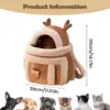 Cat Carrying Bag Pet Plush Elk Shape Backpack Winter Puppy Outgoing Backpack For Travel Hiking Outdoor Camping Indoor