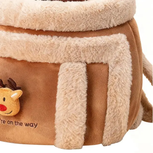Cat Carrying Bag Pet Plush Elk Shape Backpack Winter Puppy Outgoing Backpack For Travel Hiking Outdoor Camping Indoor